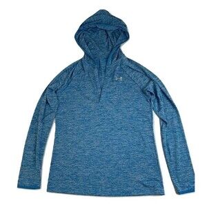 Under Armour Womens Hoodie S Blue Loose Fit V Neck Heathered (tag is removed)